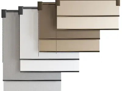 Roller Blinds Set  Low-poly 3D model