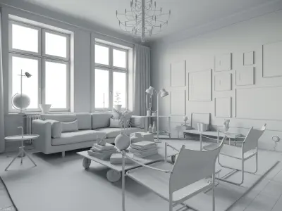 Stockholm Interior scene 3D model 5