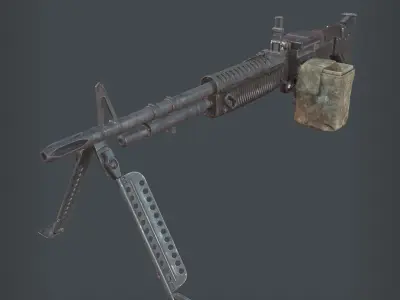 M60 Machine Gun Low-poly 3D model