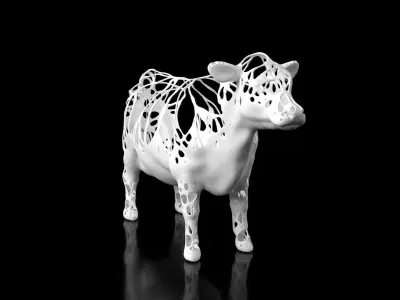 Cow Dust Voronoi Low-poly 3D model