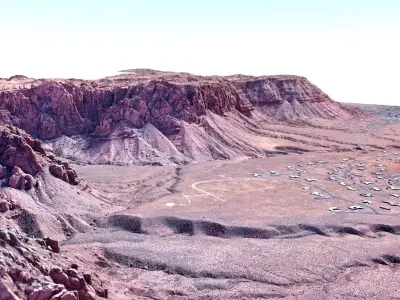 Red mountains landscape Low-poly 3D model