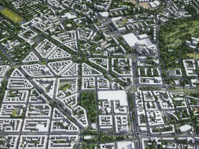 Szczecin  Low-poly 3D model