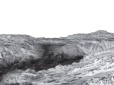 Snow Covered and Icy terrain 3D model