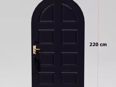 Classic Arched Doors Set PBR Materials Low-poly 3D model