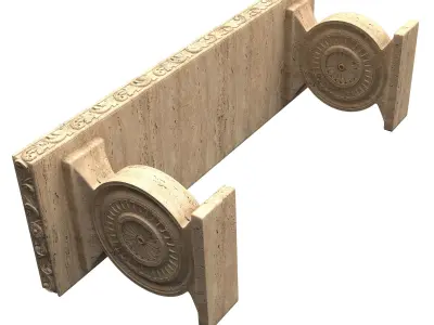 Stone Bench Collection Low-poly 3D model