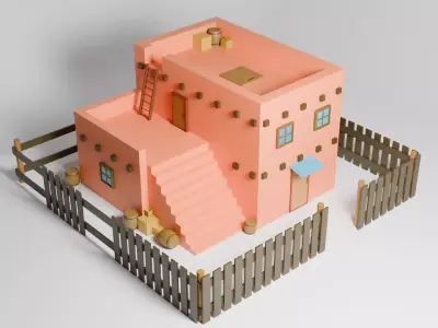 House model Low-poly 3D model buy