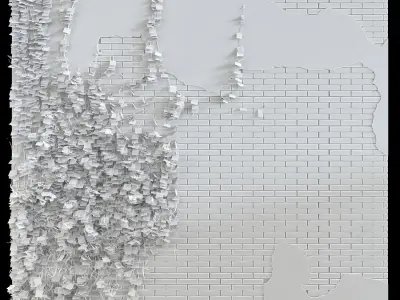  Grunge brick wall 3D model