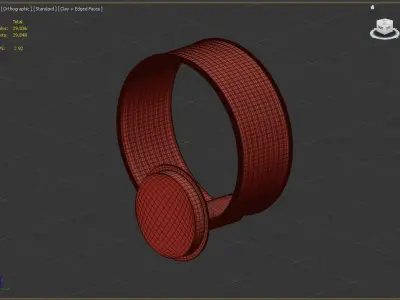 Modern bedside wall light in acrylic and metal 3D model