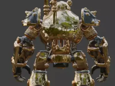 Steampunk Mechanical Bear Automaton 3D Model Low-poly 3D model