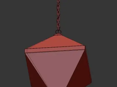 Coltrane gold pendant light with clear glass 3D model