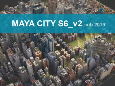 Realistic City S6-v2 MAYA Low-poly 3D model