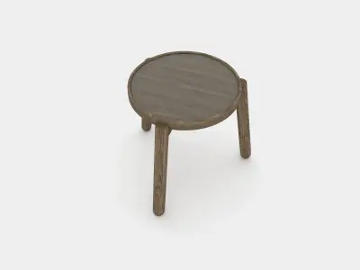 Solid wood side and coffee table 3D model