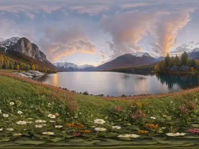 HDRI Meadow Landscapes Low-poly 3D model