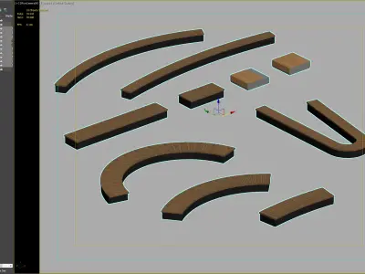 Modular Wooden Bench System for Flexible Outdoor Design 3D model