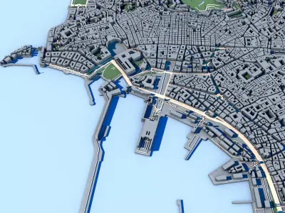 Naples City Italy Historic Italian Architecture  3D model