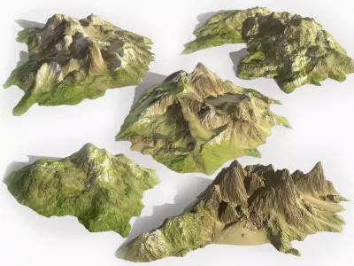 Background Landscapes Grass Collection 3D Model Pack