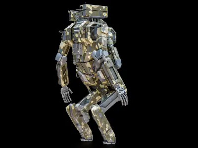  Sci-Fi Combat Mech Exoskeleton Suit - Forest PBR 