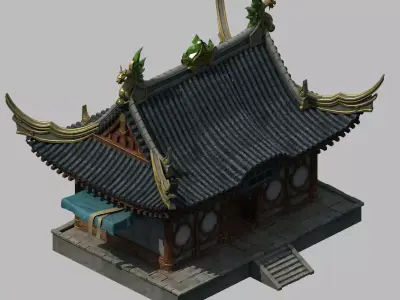 Game Construction - Grocery Store - Gem Shop 01 3D model