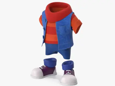  Cartoon Costume Blue with a Short Sleeve Sweater 