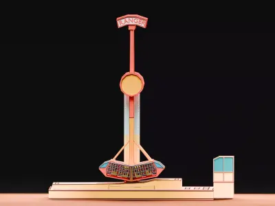 Amusement Park - Ranger Ride Low-poly 3D model