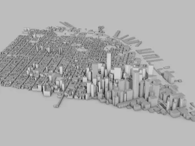 San Francisco City Low-poly 3D model