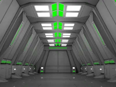 Sci Fi Corridor  3D model 37