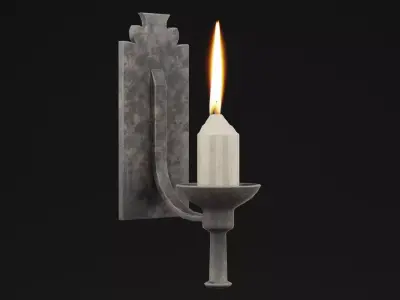 Wall Light Candle Low-poly 3D model