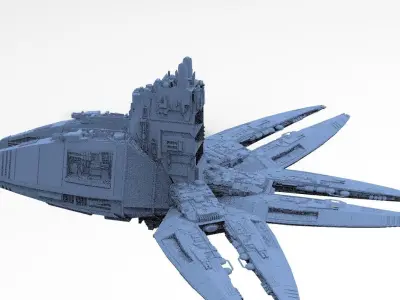 Sci-Fi dark Platforms ship version 2 3D model