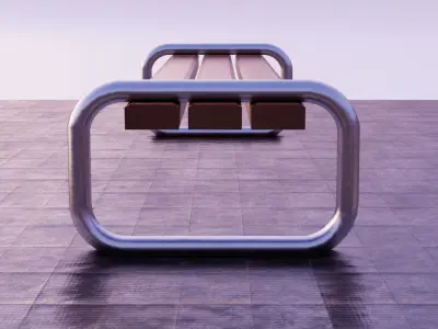 Bench Low-poly 3D model