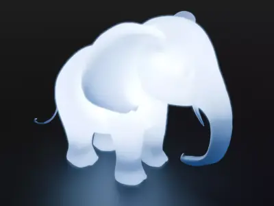 Indirect lighting of elephant 3D model