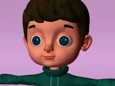 Boy3D cartoon boy Low-poly 3D model