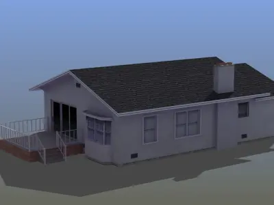 Bungalow house with porch 3D model