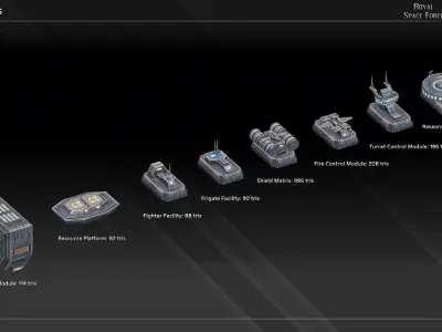 RSF Spaceship Ark Royal Class Carrier Low-poly 3D model