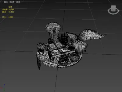Stylish Witchcraft Alchemy Scenes Low-poly 3D model