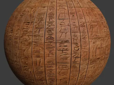 Collection of Carved Egyptian Hieroglyphs  PBR Vol 3 Texture