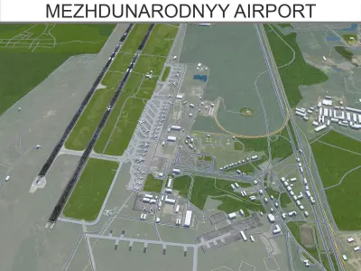 Mezhdunarodnyy Aeroport Nizhny Novgorod Low-poly 3D model