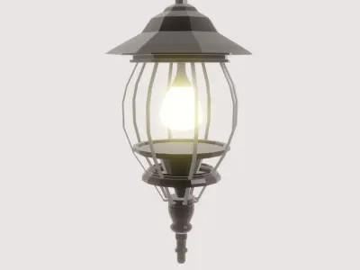 Farol outdoor light with cage 3D model