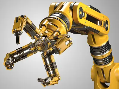 Robotic Arm Rigged and Animated 3D model