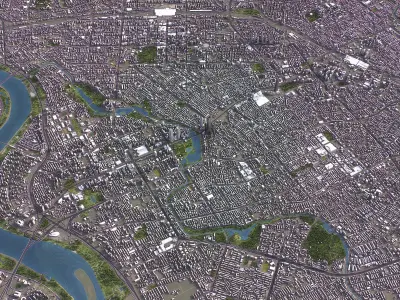 Shenyang - 3D City Model Low-poly 3D model