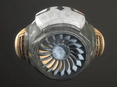 Robot Flyer Low-poly 3D model