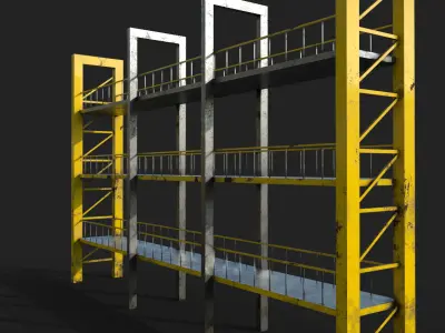 Container Stacking Racks Low-poly 3D model