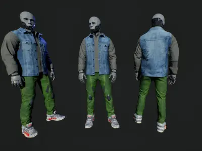 cyberpunk char1c Low-poly 3D model