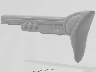 Rifle butt stock designed for the DST Klingon Disruptor Rifle 3D print model