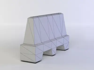 Masonry barrier Low-poly 3D model