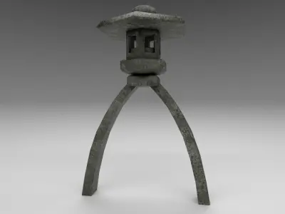 Kenrokuen japanese lantern Low-poly 3D model