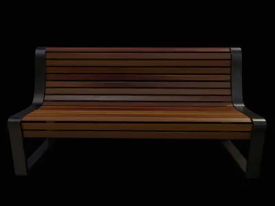 Street Bench v3 Low Poly Street Asset Low-poly 3D model