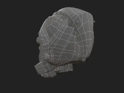 Scifi helmet ver 6 Low-poly 3D model