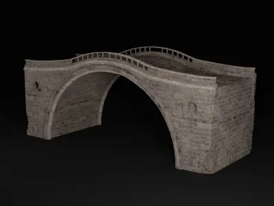 BRIDGE ROMAN GREEK ANCIENT ROAD RAIL TRACK OLD STONE COLLECTION Low-poly 3D model