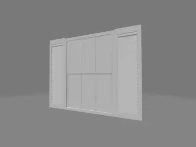 Window and Shutters Set Low-poly 3D model