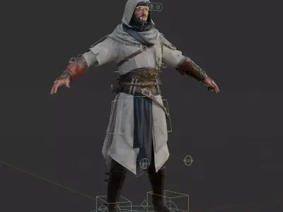Basim Ibn Ishaq 3D Model Blender FBX OBJ Rigged Low-poly 3D model
